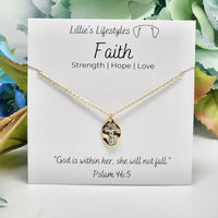 Faith Two Tone Cross Necklace