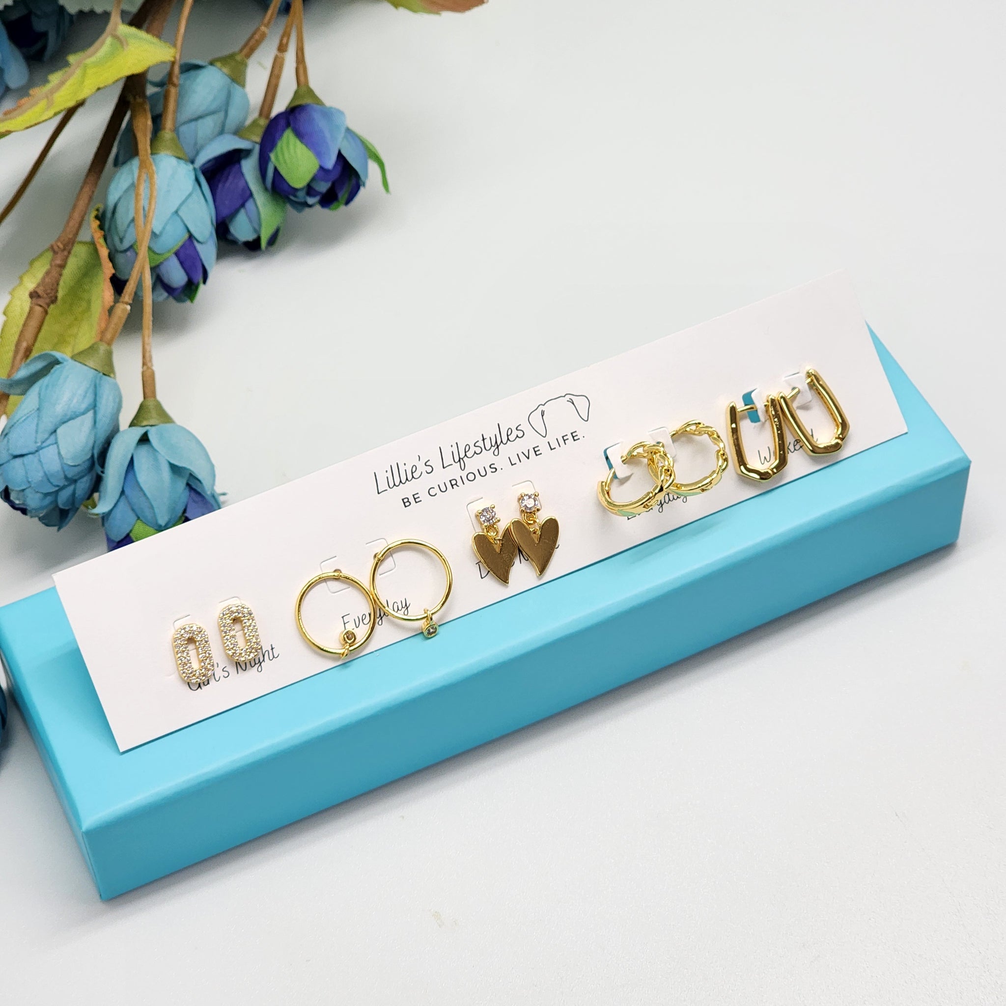 Days of the Week Earring Set - Gold