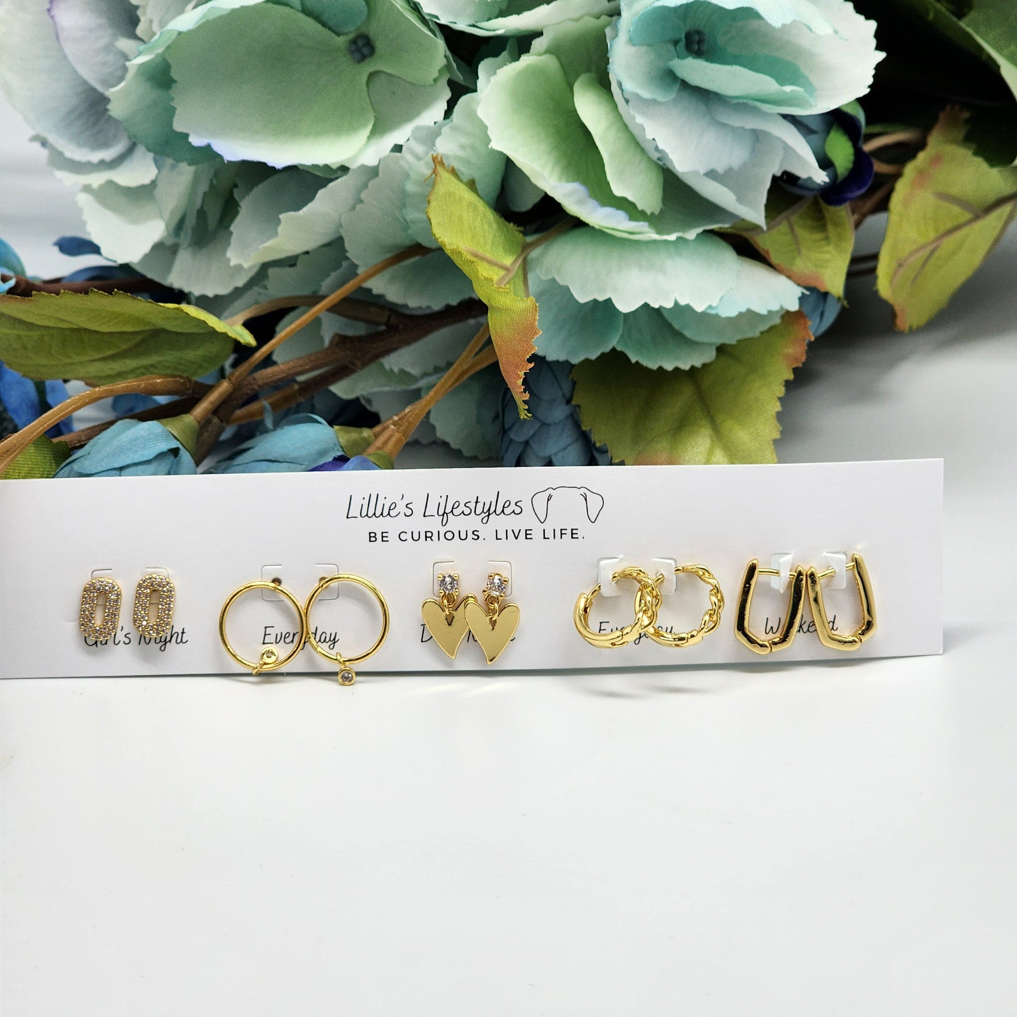 Days of the Week Earring Set - Gold