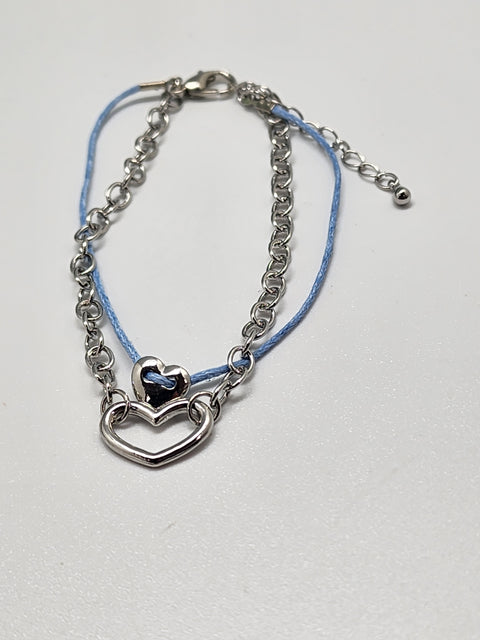 Boy Mom Blue Cord Layered Bracelet