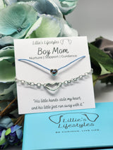 Boy Mom Blue Cord Layered Bracelet