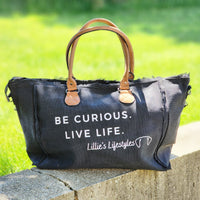 Be Curious, Live Life tote bag