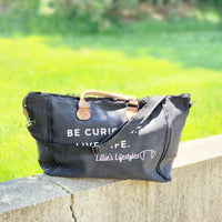 Be Curious, Live Life tote bag