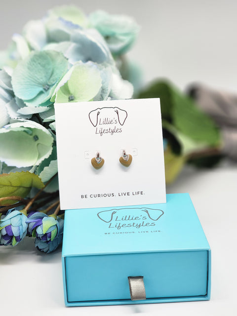 Brown Heart Earrings