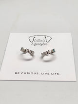 White Heart Hoop Earrings