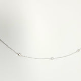 Sterling Silver with 5 CZ station pendants Necklace