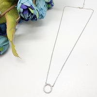 Sterling Silver with CZ hoop Necklace