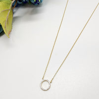 Sterling Silver with CZ hoop Necklace