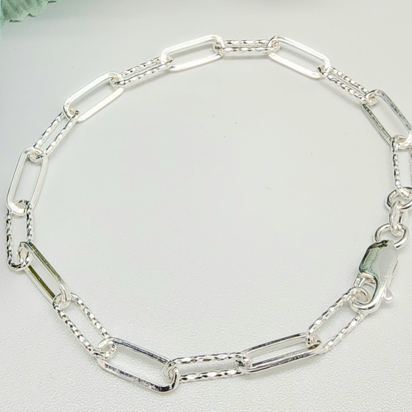 Sterling Silver paper clip Bracelet