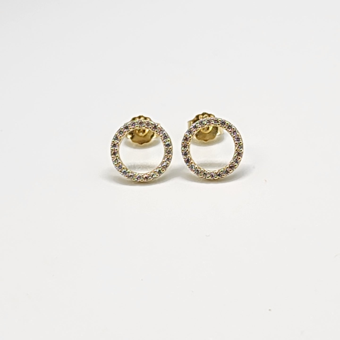 Sterling Silver circular CZ Earrings