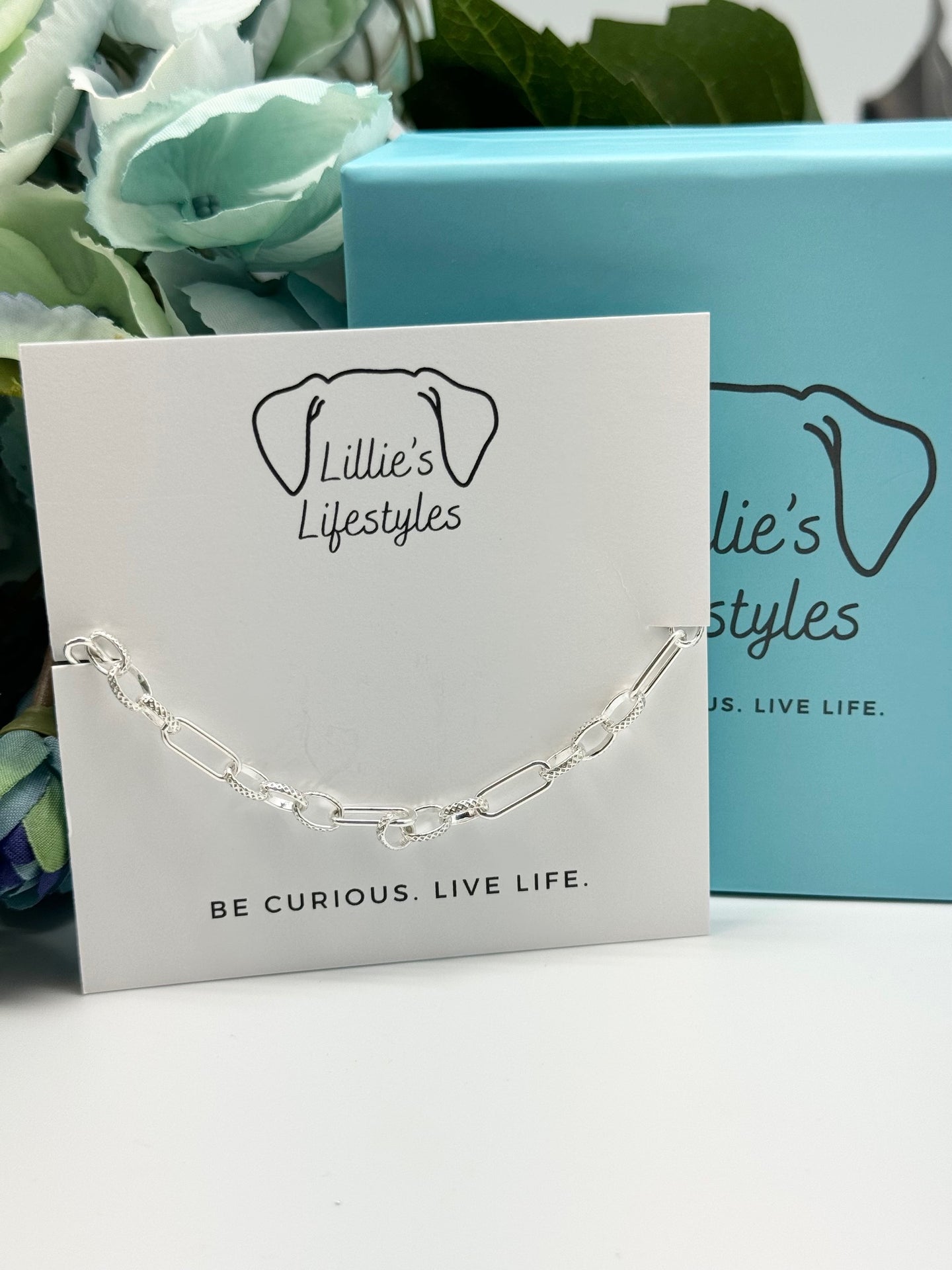 Sterling Silver paper clip and oval linked Bracelet