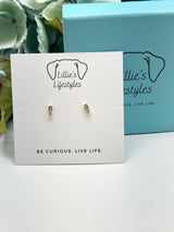 Sterling Silver rectangle CZ stud Earrings