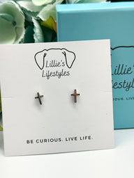 Sterling Silver Cross Earrings