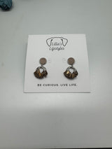 Brown Drop Charm Earrings