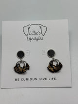 Black Drop Charm Earrings