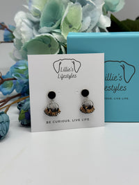 Black Drop Charm Earrings