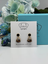 Black Drop Charm Earrings